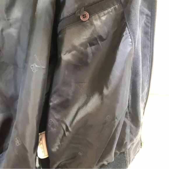 Balenciaga Bomber Navy Jacket Logo Zipper Pocket Lined Vintage Minimalist Coat M - Picture 14 of 16